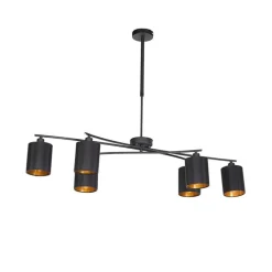 QAZQA Moderne hanglamp zwart verstelbaar 6-lichts - Lofty