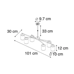 QAZQA Moderne hanglamp zwart verstelbaar 6-lichts - Lofty