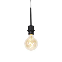 QAZQA Moderne hanglamp zwart zonder kap - Combi 1