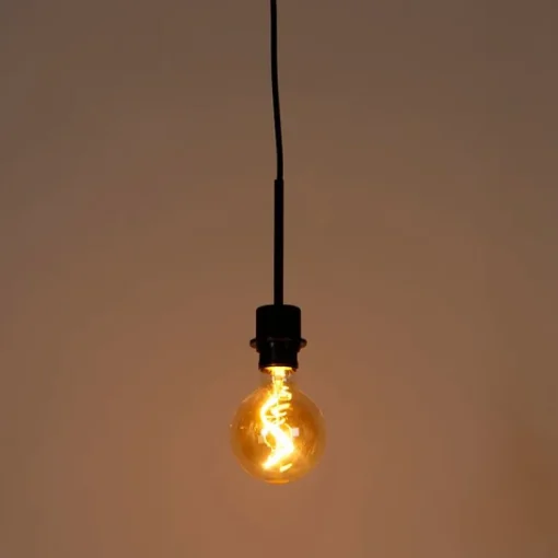 QAZQA Moderne hanglamp zwart zonder kap - Combi 1