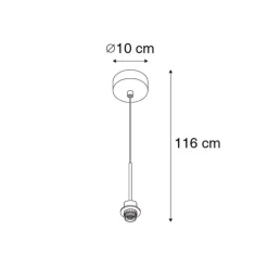 QAZQA Moderne hanglamp zwart zonder kap - Combi 1