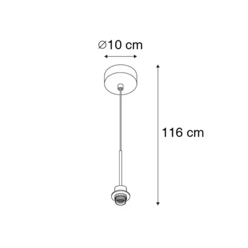 QAZQA Moderne hanglamp zwart zonder kap - Combi 1