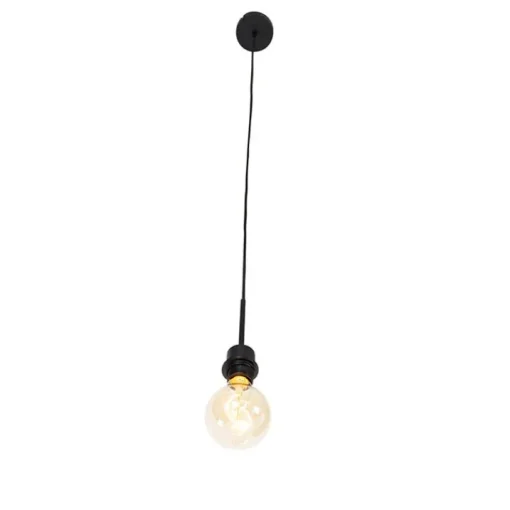 QAZQA Moderne hanglamp zwart zonder kap - Combi 1