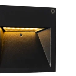QAZQA Moderne inbouw wandlamp zwart incl. LED - Gem 2