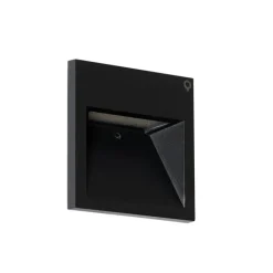QAZQA Moderne inbouw wandlamp zwart incl. LED - Gem 2