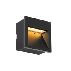 QAZQA Moderne inbouw wandlamp zwart incl. LED - Gem 2