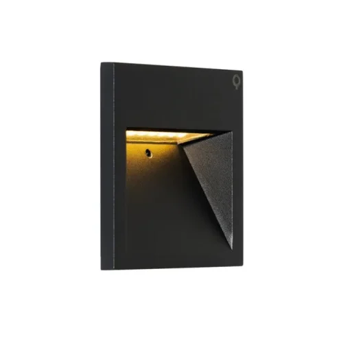 QAZQA Moderne inbouw wandlamp zwart incl. LED - Gem 2