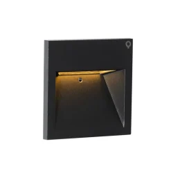QAZQA Moderne inbouw wandlamp zwart incl. LED - Gem 2