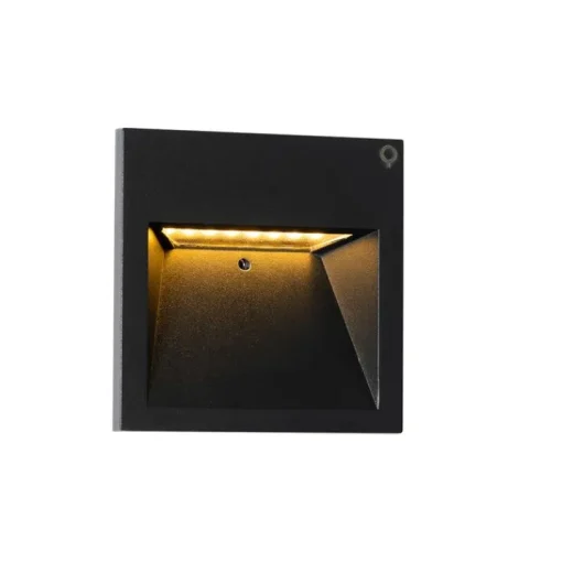 QAZQA Moderne inbouw wandlamp zwart incl. LED - Gem 2