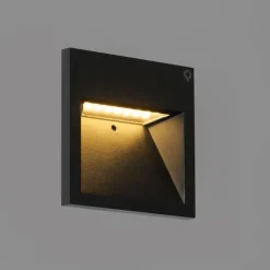 QAZQA Moderne inbouw wandlamp zwart incl. LED - Gem 2