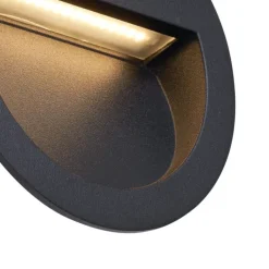 QAZQA Moderne inbouw wandlamp zwart incl. LED IP65 - Gem