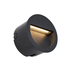 QAZQA Moderne inbouw wandlamp zwart incl. LED IP65 - Gem
