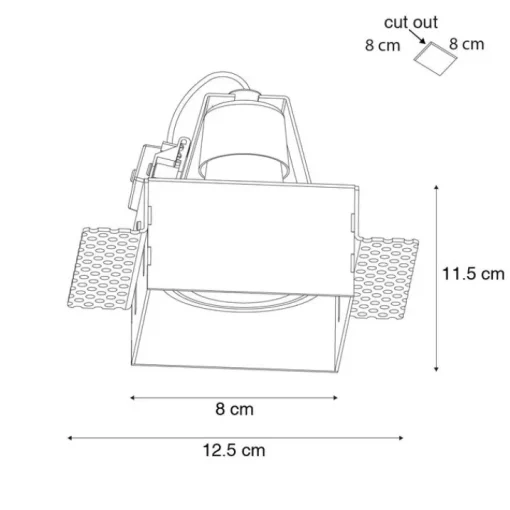QAZQA Moderne inbouwspot zwart GU10 AR70 trimless - Oneon