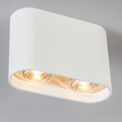 QAZQA Moderne opbouwspot wit 2-lichts GU10 50mm - Ronda