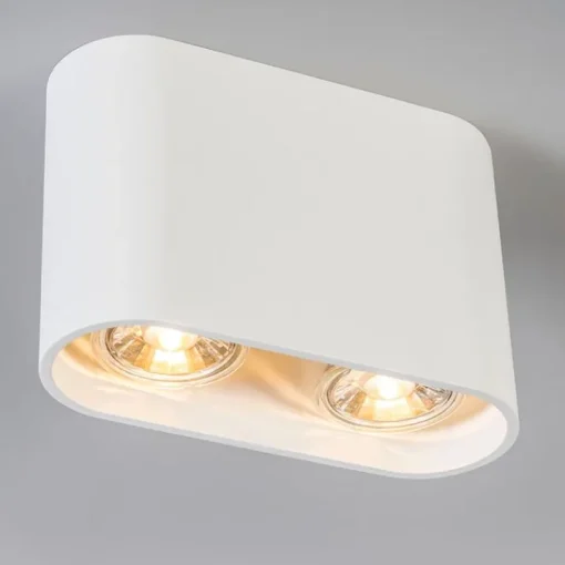 QAZQA Moderne opbouwspot wit 2-lichts GU10 50mm - Ronda