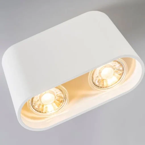 QAZQA Moderne opbouwspot wit 2-lichts GU10 50mm - Ronda