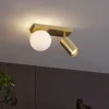 QAZQA Moderne plafondlamp messing 2-lichts kantelbaar - Lesly