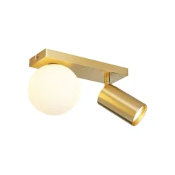QAZQA Moderne plafondlamp messing 2-lichts kantelbaar - Lesly
