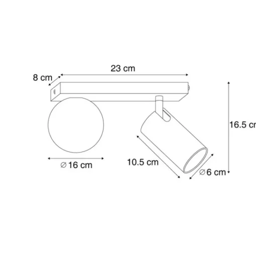 QAZQA Moderne plafondlamp messing 2-lichts kantelbaar - Lesly