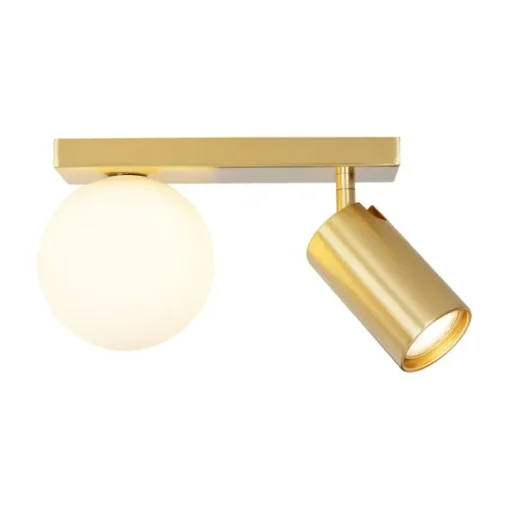 QAZQA Moderne plafondlamp messing 2-lichts kantelbaar - Lesly