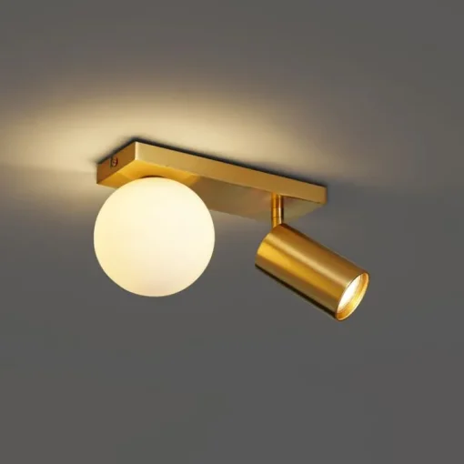 QAZQA Moderne plafondlamp messing 2-lichts kantelbaar - Lesly
