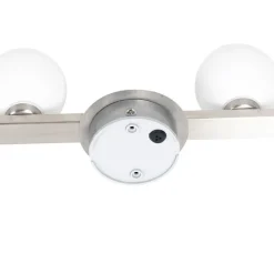 QAZQA Moderne plafondlamp staal IP44 4-lichts - Cederic