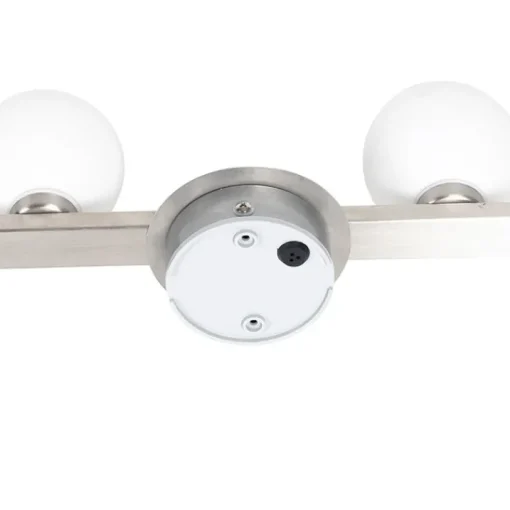 QAZQA Moderne plafondlamp staal IP44 4-lichts - Cederic