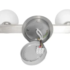 QAZQA Moderne plafondlamp staal IP44 4-lichts - Cederic