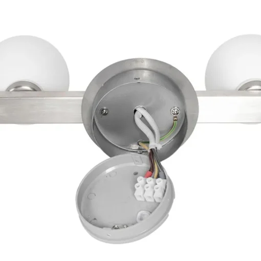 QAZQA Moderne plafondlamp staal IP44 4-lichts - Cederic