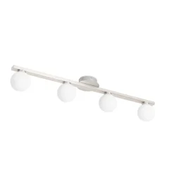 QAZQA Moderne plafondlamp staal IP44 4-lichts - Cederic