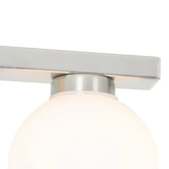 QAZQA Moderne plafondlamp staal IP44 4-lichts - Cederic