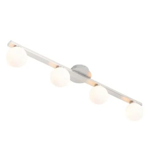 QAZQA Moderne plafondlamp staal IP44 4-lichts - Cederic