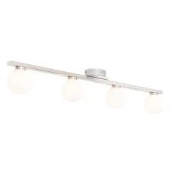QAZQA Moderne plafondlamp staal IP44 4-lichts - Cederic