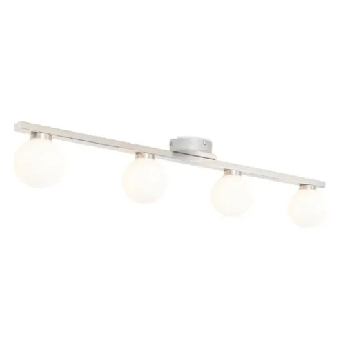 QAZQA Moderne plafondlamp staal IP44 4-lichts - Cederic