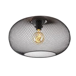 QAZQA Moderne plafondlamp zwart 45 cm - Mesh Ball