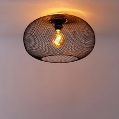 QAZQA Moderne plafondlamp zwart 45 cm - Mesh Ball