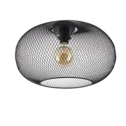QAZQA Moderne plafondlamp zwart 45 cm - Mesh Ball