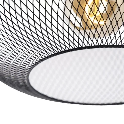 QAZQA Moderne plafondlamp zwart 45 cm - Mesh Ball