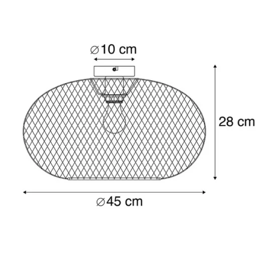 QAZQA Moderne plafondlamp zwart 45 cm - Mesh Ball
