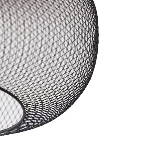 QAZQA Moderne plafondlamp zwart 45 cm - Mesh Ball