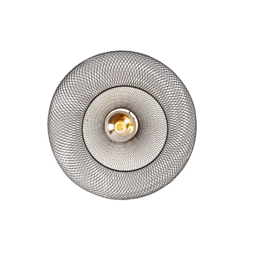 QAZQA Moderne plafondlamp zwart 45 cm - Mesh Ball
