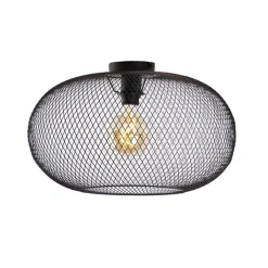 QAZQA Moderne plafondlamp zwart 45 cm - Mesh Ball
