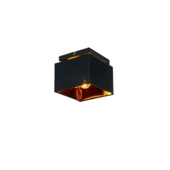 QAZQA Moderne plafondlamp zwart met goud - VT
