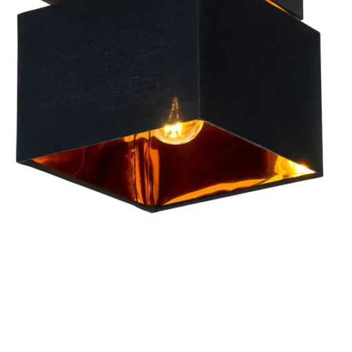 QAZQA Moderne plafondlamp zwart met goud - VT