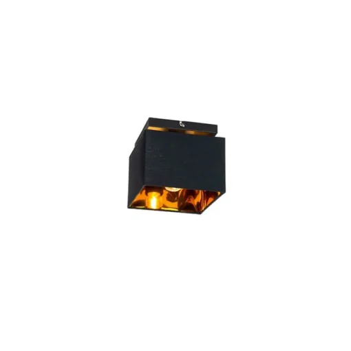QAZQA Moderne plafondlamp zwart met goud - VT