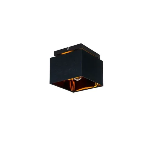 QAZQA Moderne plafondlamp zwart met goud - VT