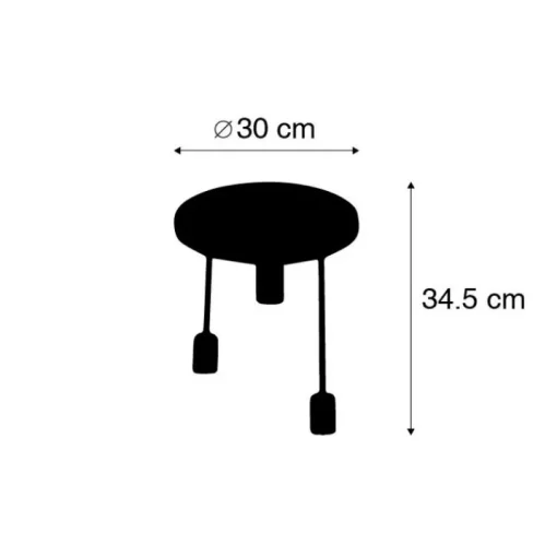 QAZQA Moderne plafondlamp zwart 3-lichts - Facil