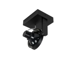 QAZQA Moderne plafondspot zwart draai- en kantelbaar GU10 111mm - Master
