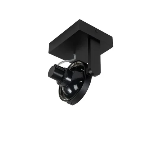 QAZQA Moderne plafondspot zwart draai- en kantelbaar GU10 111mm - Master