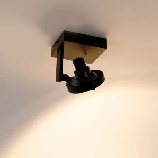 QAZQA Moderne plafondspot zwart draai- en kantelbaar GU10 111mm - Master